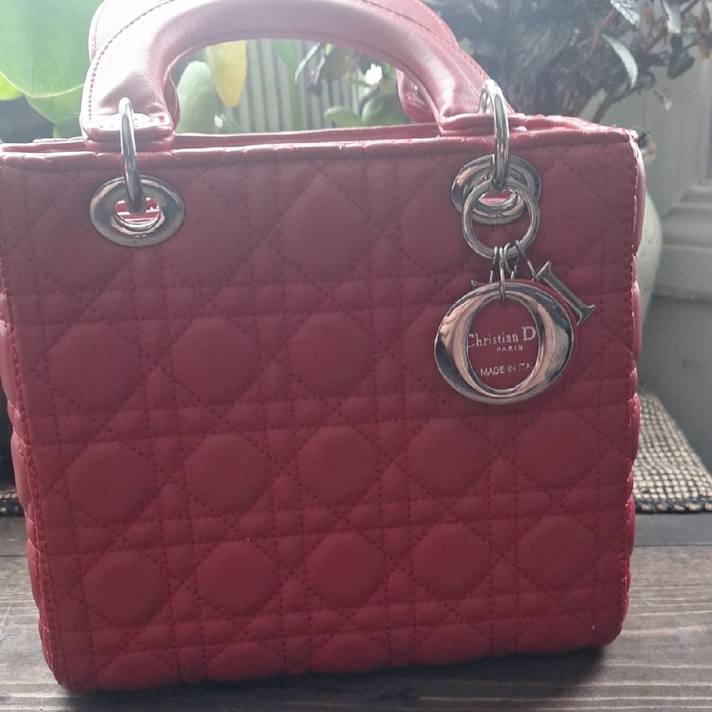 Dior Cherry Red Quilted Satchel
